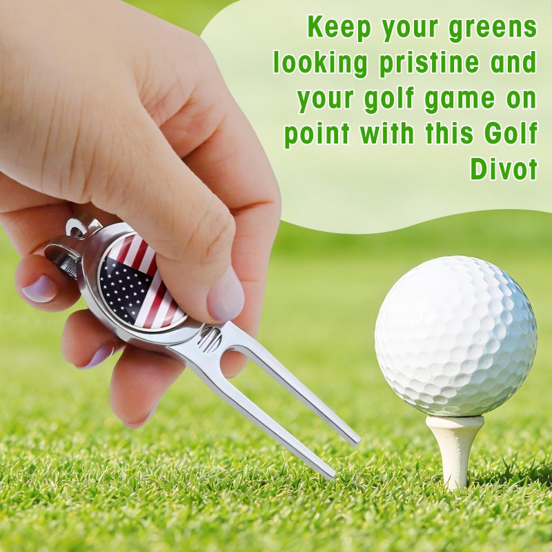 CHIVENIDO Golf Divot Repair Tool, Premium Metal Golf Ball Maker Magnetic Golf Divot Tool (1) - Image 2